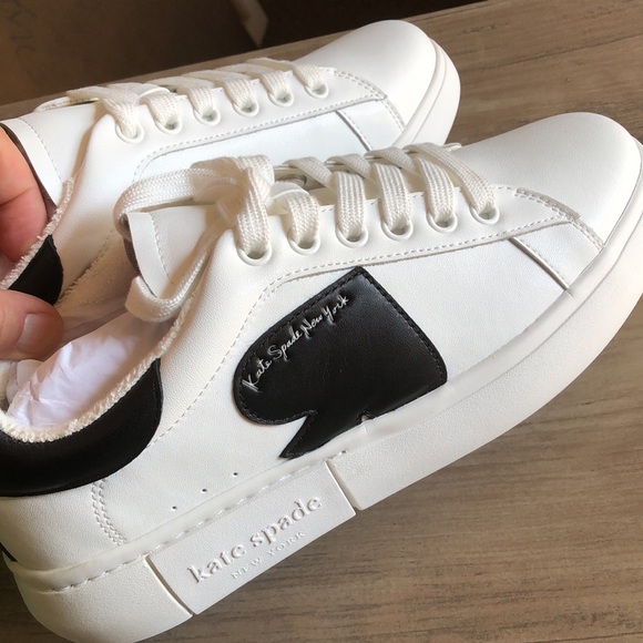 NWB Kate Spade Charli White and Black Sneakers size 7.5 - Picture 9 of 13